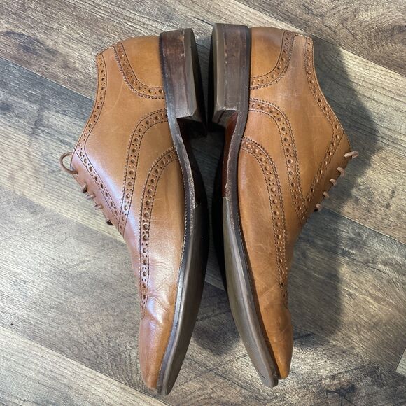 Cole Haan Wingtip Shoes Mens Size 11.5 Brown Leather Brogue Oxford Dress C12210 main image 8